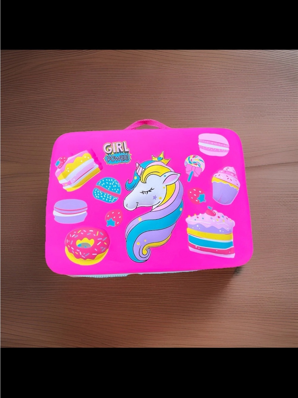 PINK Unicorn Bag insulated lunchBox Silicone Spork Spoon Topper Water Bottle Set